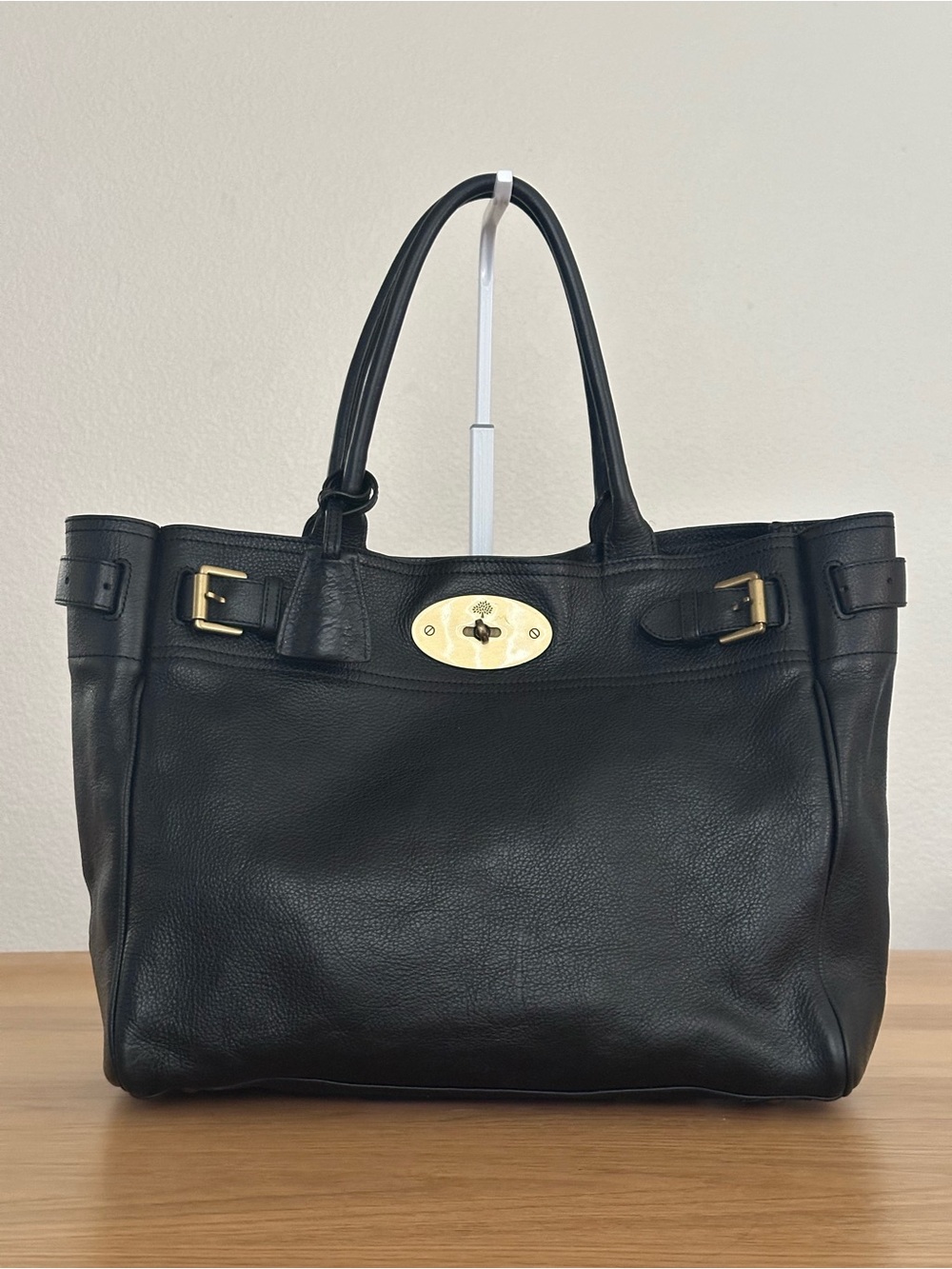 Mulberry Bayswater black leather tote bag